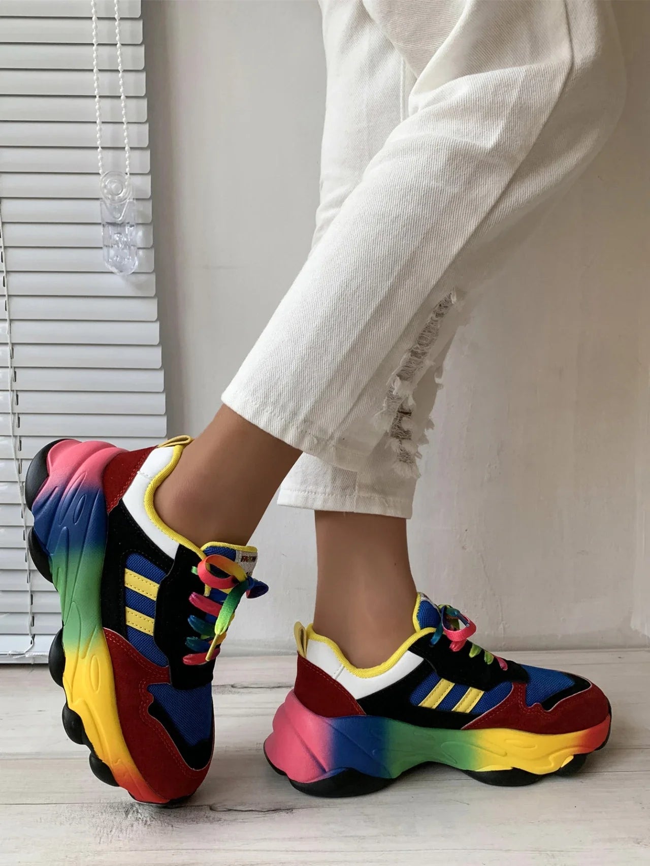 Women's Sneakers New Running Footwear Spring Autumn Outdoor Sports Shoes Multicolor Leisure Comfortable Frenulum Casual Tennis