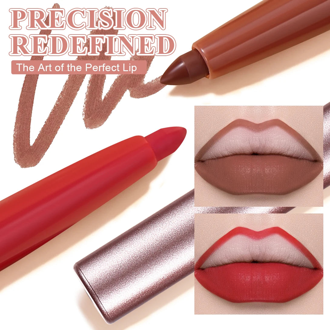 12-Piece Lip Liner Set, Matte, Easy to Outline, Waterproof and Sweat-Proof, Versatile for Daily Use, Long-Lasting, Delicate, Non-Smudging, a Must-Have for Beginners