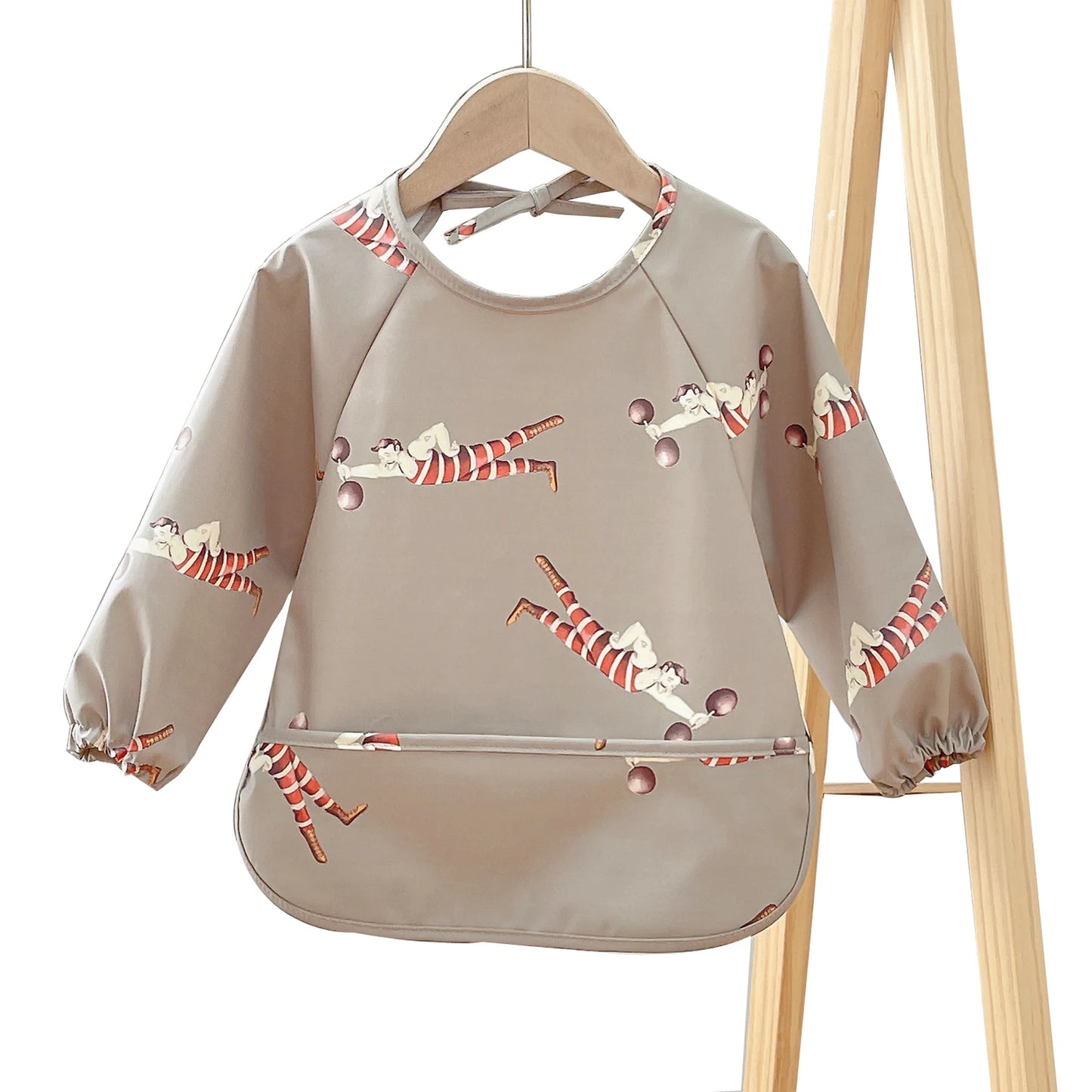 Baby Feeding Bib Long Sleeve Baby Boy Girl Cute Cartoon Print Bib Apron Easy Clean Kids Waterproof For Babi