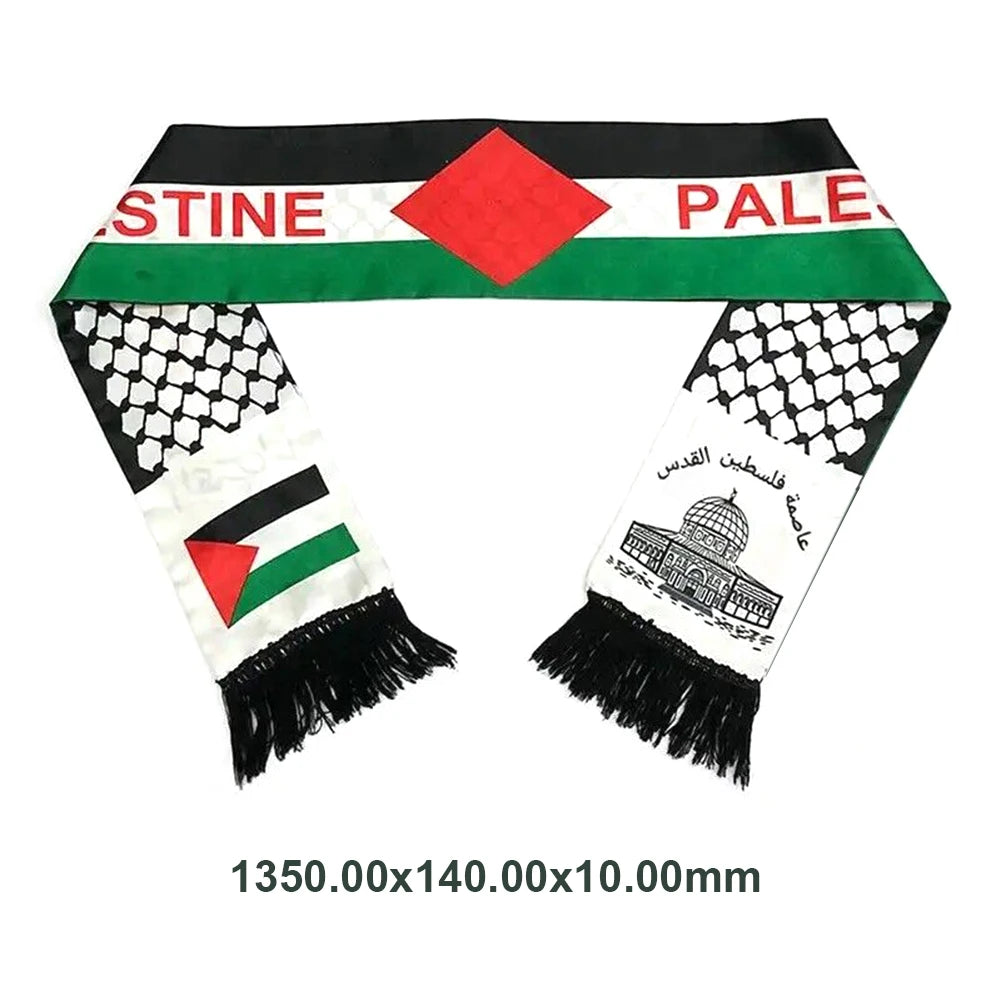 Palestine flag Custom Scarf palestine national day 14*130cm Scarf Printing Satin Palestinian Flag Scarf Dropshipping