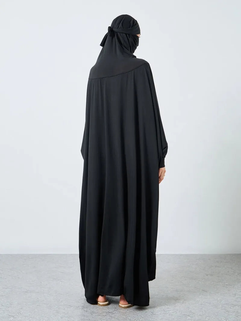 Islamic Prayer Abaya Muslim Women Abayas Long Sleeve Hooded Modesty Ramadan Dresses With Hijab Jilbabs Middle Eastern Kaftans