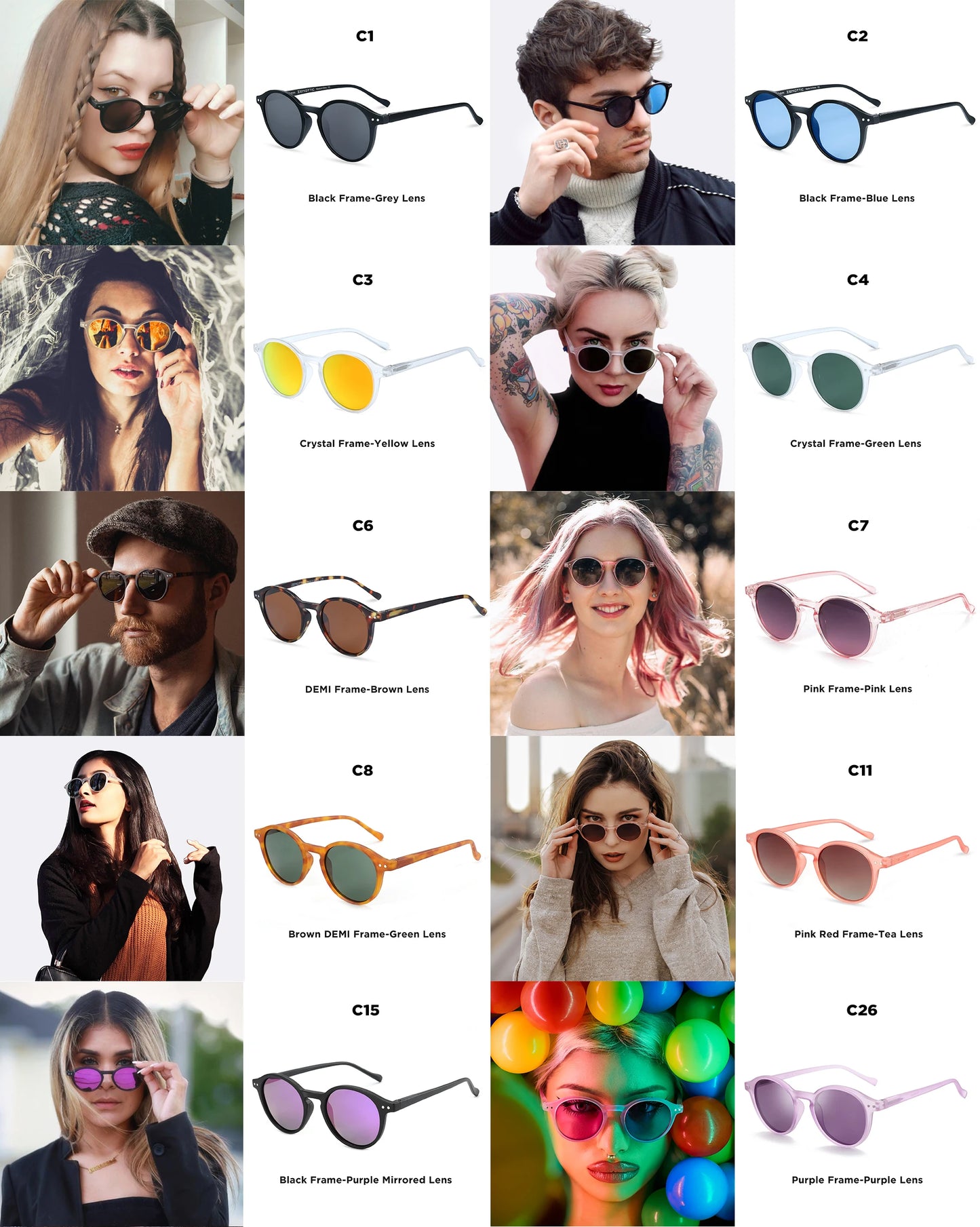 ZENOTTIC Retro Polarized Sunglasses 2023 2024 Men Women Vintage Small Round Frame Sun Glasses Polarized Lens UV400 Goggles Shade