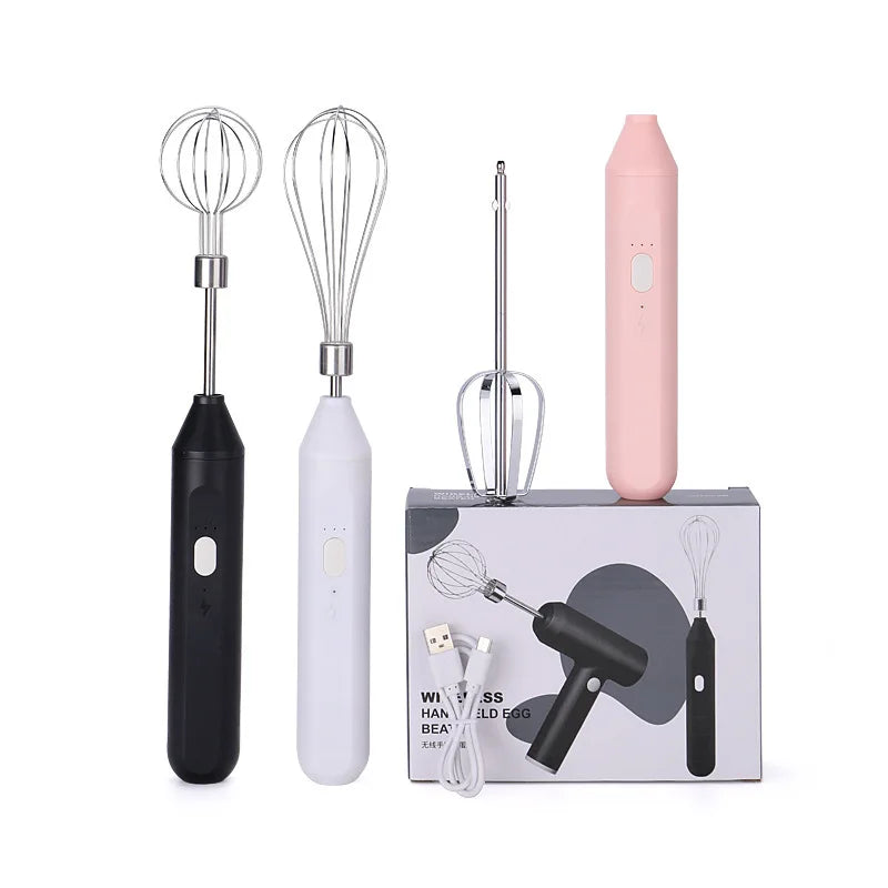 Cordless Multi-Use Whisk System | Compact Handheld Mixer with Milk Frother & Auto-Stirring for Baking, Coffee, and Cream