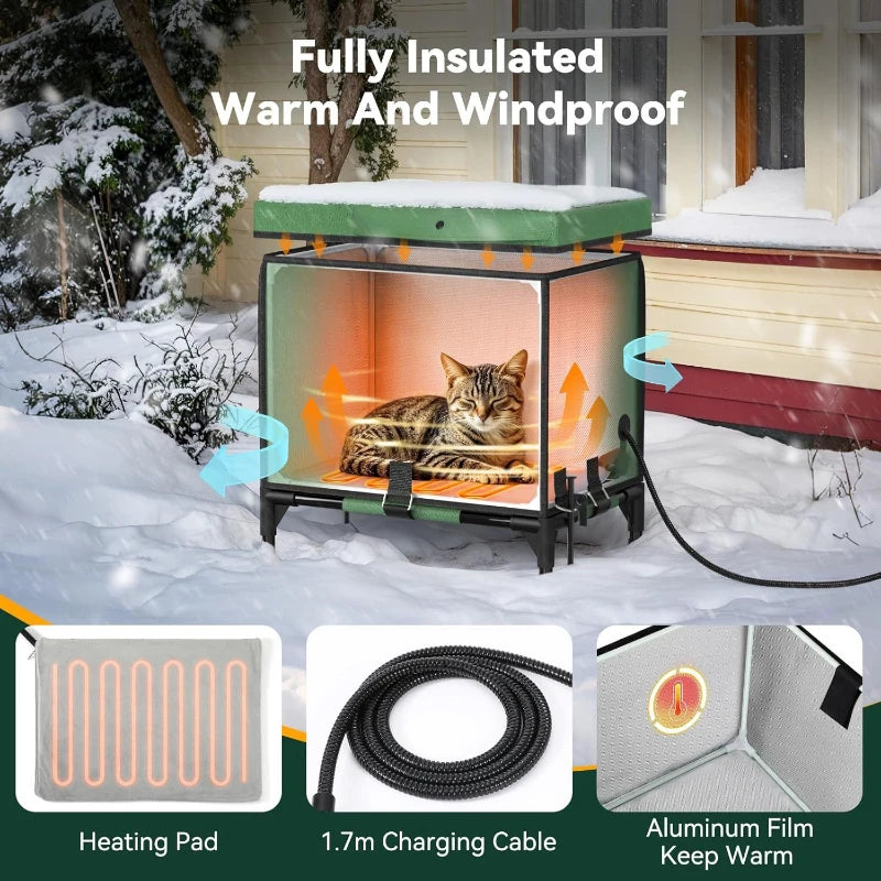 Large Space Cat Nest Warm Room Outdoor Heating Insulation Sunshade Cat Beds Foldable Pet Bed Waterproof Coldroof Pet Supplies