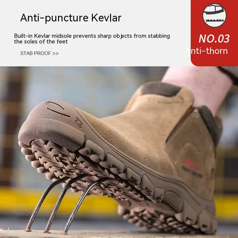Safety Shoes Men Steel Toe Work Shoes Anti-smash Anti-puncture Indestructible Shoes Protective Boots Construction Work Shoes