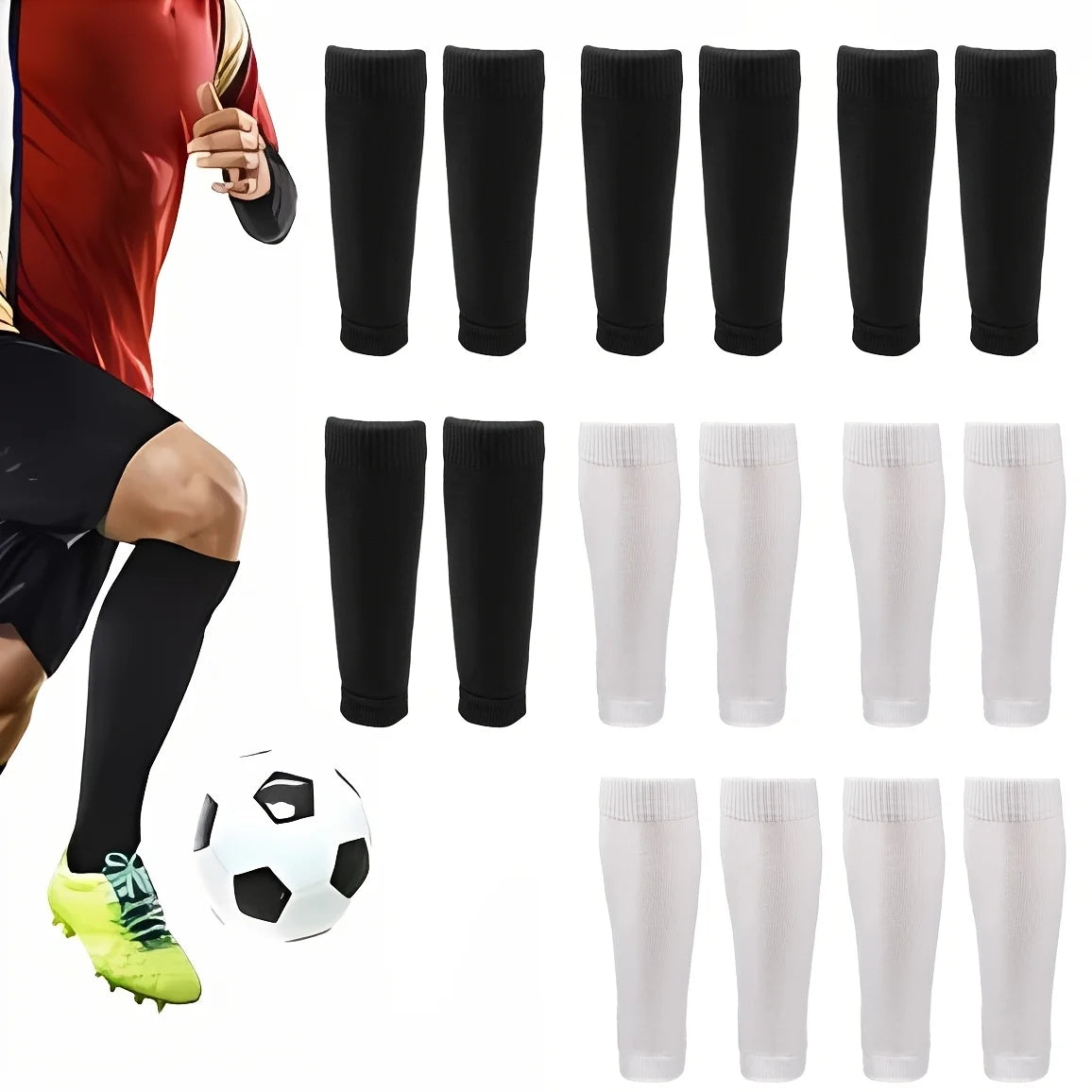 8 pairs of new outdoor men's and women's sports football socks for competition training, and durable pressure socks, calf socks.