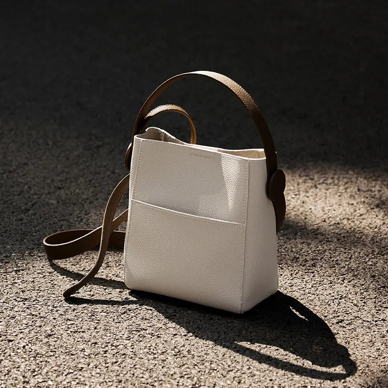 Women's Bags 2026 New Trendy High-End Fashion Small Bucket Bag Women's Crossbody Bag Women's Genuine Leather Handbag