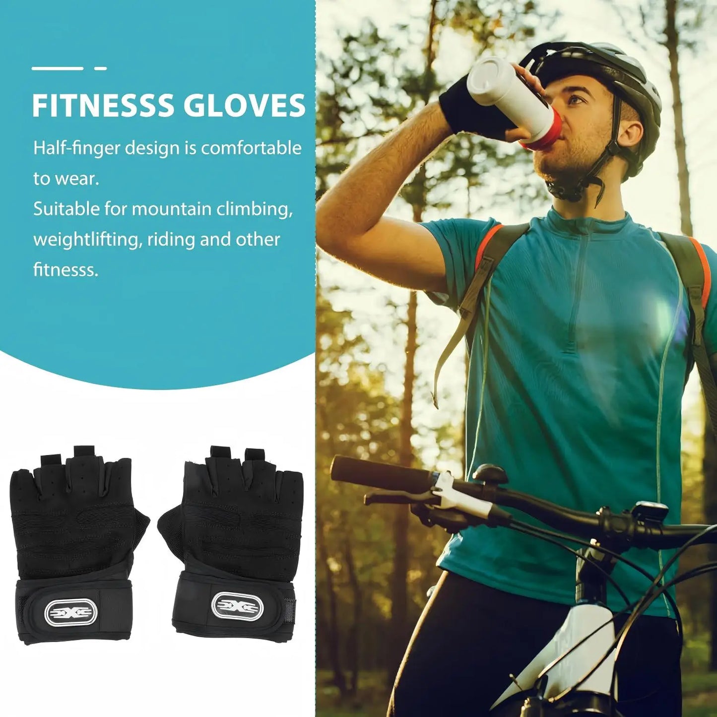 Ventilated Weight Lifting Gym Workout Gloves with Wrist Wrap Support for Men & Women,Full Palm Protection,for Weightlifting