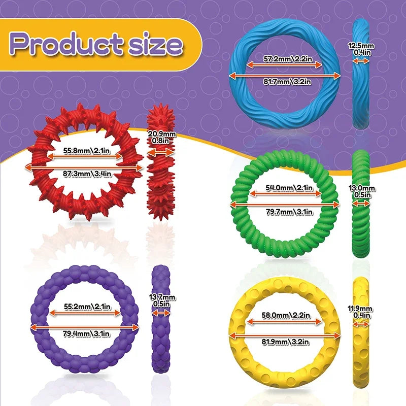 Silicone Sensory Strip Fidget Toys Kids Autism Decompression Calming Fidgeting Toy Adults Stress Desk Anxiety Relief Sensory Toy