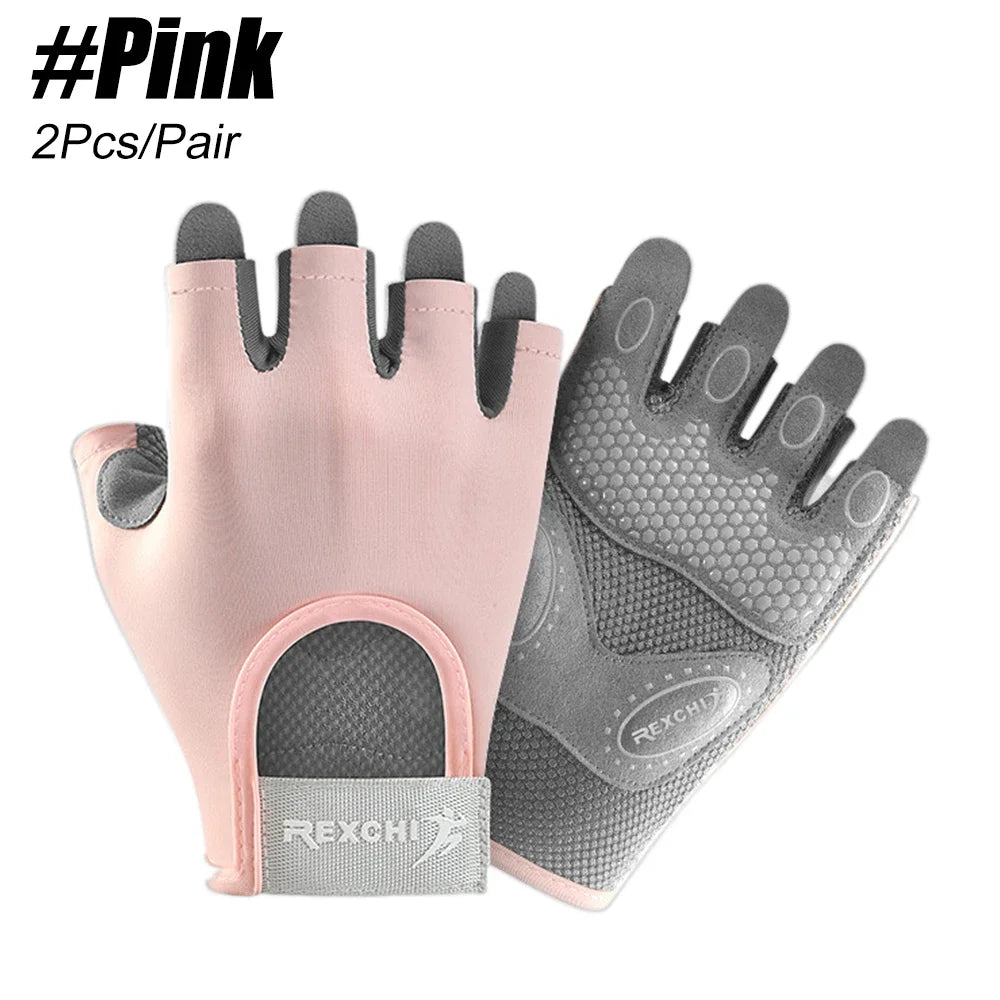 1 Pair Gym Body Building Training Fitness Gloves Sports Weight Lifting Exercise Slip-Resistant Gloves for Women Men Yoga Gloves