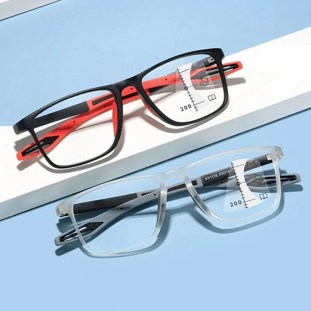 Soft Multifocal Progressive Reading Glasses TR90 Anti Blue Light Near Far Eyewear Men Women's Large Frame Farsight Eyeglasses ﻿
