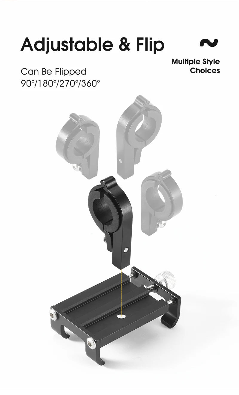 WEST BIKING Cycling Phone Holder Lightweight Aluminum Alloy Bike Handlebar Phone Bracket Phone Mount MTB Road Bike Accessories