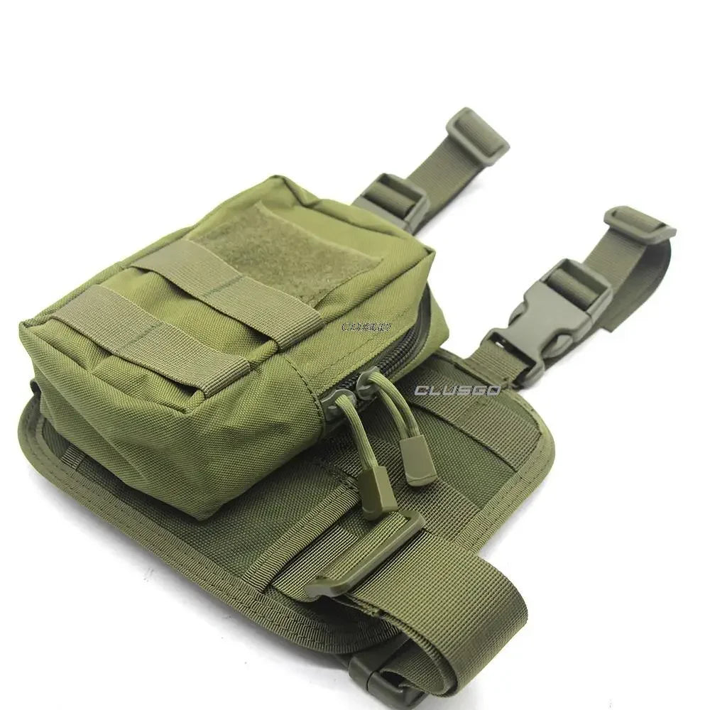 Tactical Molle EDC Pouch Compact Utility Pouch 600D Organizer Tools Bags with Thigh Rig Panel Multipurpose Tool Bag Wasit Bag