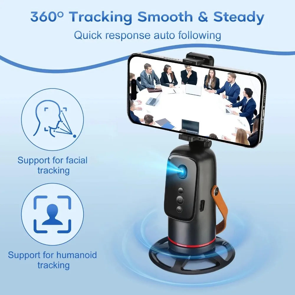 Smart Phone Gimbal - 360° Rotation, Auto Tracking, Stabilize Shots for Phone, Perfect for Vlogging & Live Streaming, Easy To Use