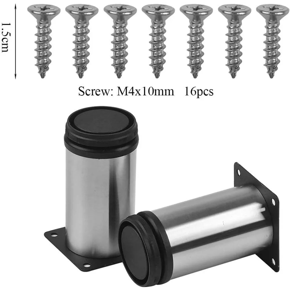 Metal Furniture Legs Adjustable Table Legs, Stainless Steel Kitchen Feet for Cabinet Furniture, Office Furniture,Sofa