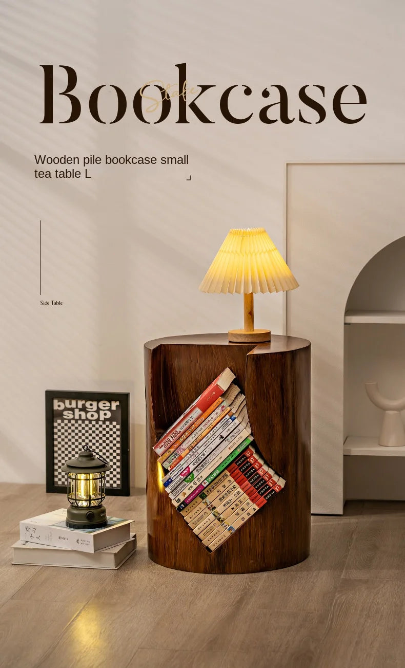 Scandinavian Shoe Bench Simple Creative Stump Side Table Storage Short Bookcase Wabi-sabi Tea Table Net Red Floor Corner Table