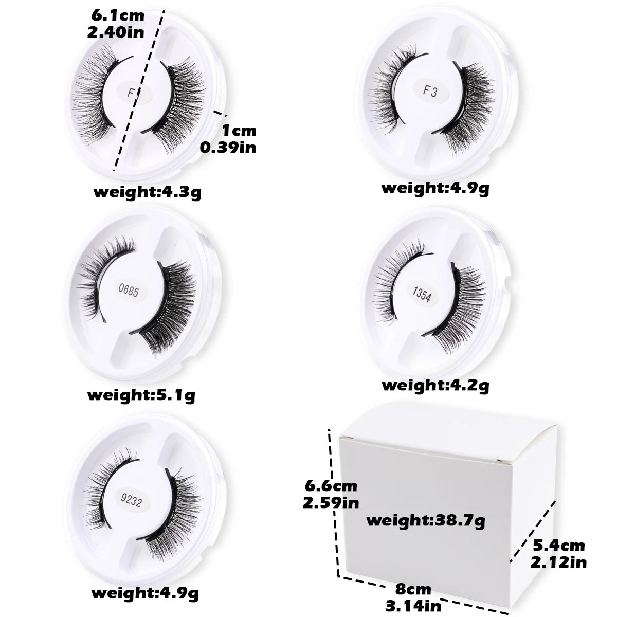 5 Pairs Reusable Magnetic Lashes Set with Magnetic Tweezers Makeup Tool 5 Style Faux Mink Lashes Curly Eyelashes Extension Kit