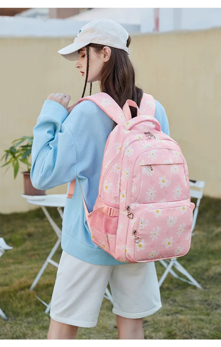 3 Pcs Set Children's Backpacks Cute Student School Bag for Teenage Girls Waterproof School bags With Lunch bag Pencil Case