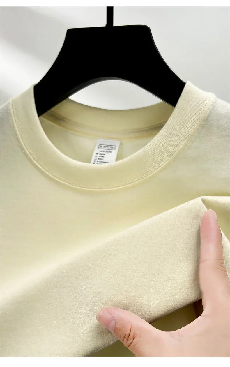 Summer  100% Pure Cotton Men's Short Sleeve Round Neck Fashionable Style Half Sleeved Top Breathable T Shirt Short Sleeve