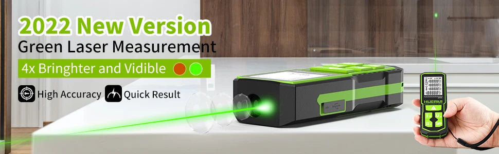 Huepar Laser Rangefinder Digital Laser Distance Meter  Measure 60M 100M 120M Trena Laser Tape Range Finder Green Beem