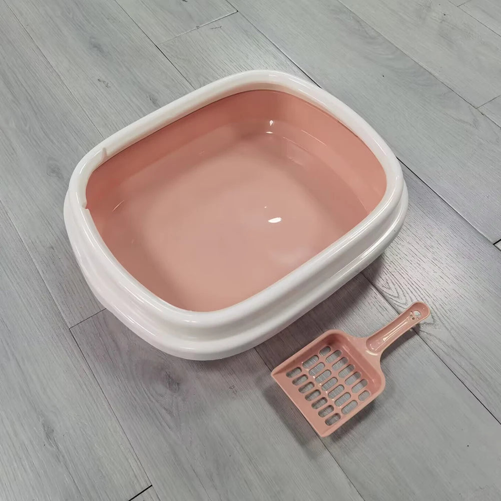 Pet semi enclosed thick cat litter box anti splash cat toilet large capacity cat litter box pet supplies cleaning supplies