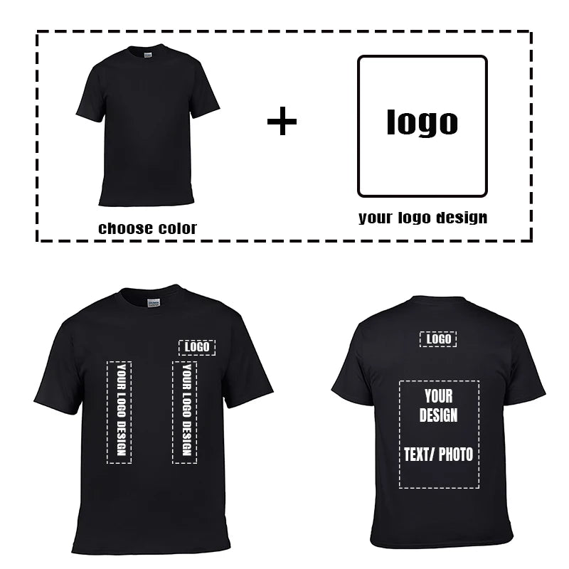 Men's T-shirt 100% cotton Your OWN Design t-shirt man Brand Logo/Picture Custom DIY print o-neck t-shirt male tops