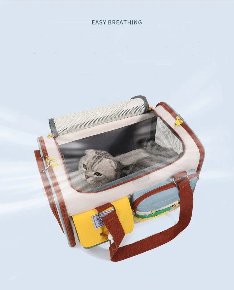 Portable Outdoor Pet Cats Dogs Backpack Carying Bag Comfortable Breathable Large Capacity Shoulder Handbag for Pet Products