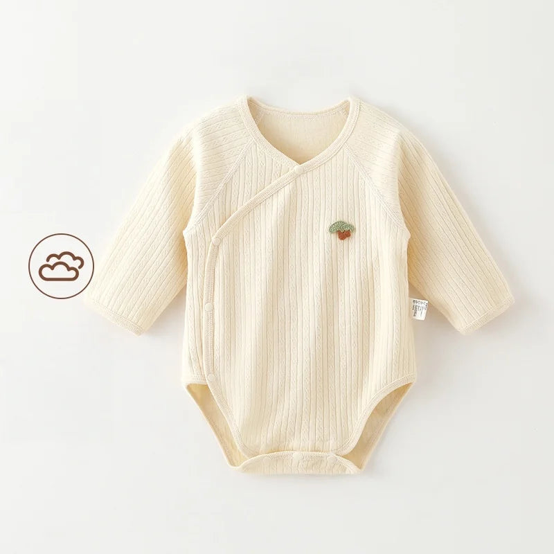 Newborn Infant Girls Clothes Cotton Double Layered Belly Guard Triangle Romper 0-2Y Baby Clothes Boy Comfy Daily Bodysuit