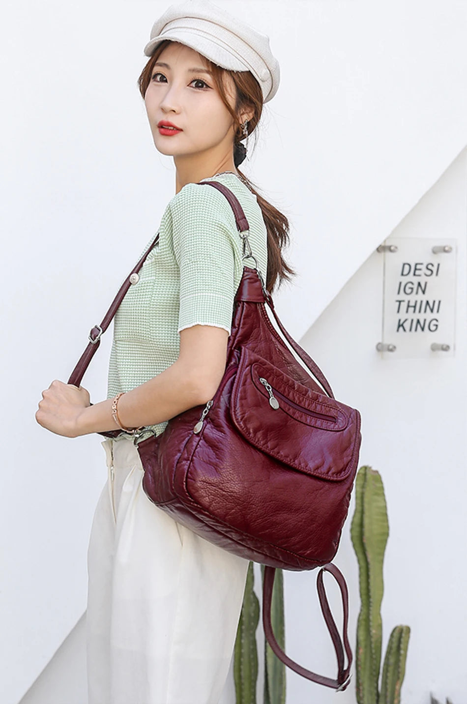 Multifunction Bags Purses High Quality Bookbag Soft Leather School Bags For Teen Girls Ladies Travel Large Capacity Mochilas