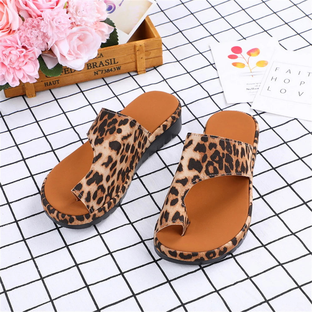 Women Summer Sandals Comfy Platform Flat Shoes Sole Ladies Casual Soft Big Toe Foot Sandal Orthopedic Bunion Corrector Slippers