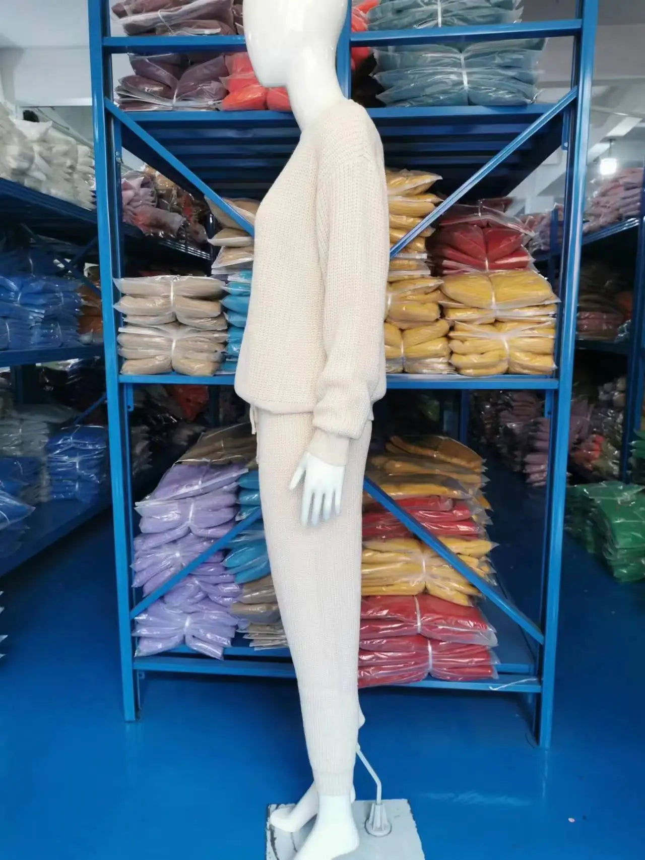 2024 Autumn and Winter Fashion Casual Knitted Suit Trousers Suit Foreign Trade Women's Wool Suit Ensemble Femme 2 Pièces