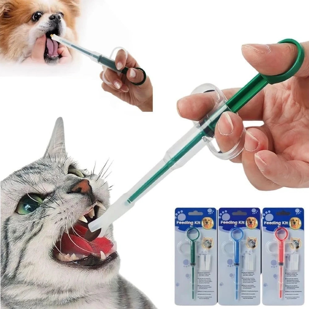 Pet Pill Plunger Popper for Small Cat and Dog Soft Tipped Injection Pusher for Animal Pills Liquid Capsule Medicine Feeding Tool