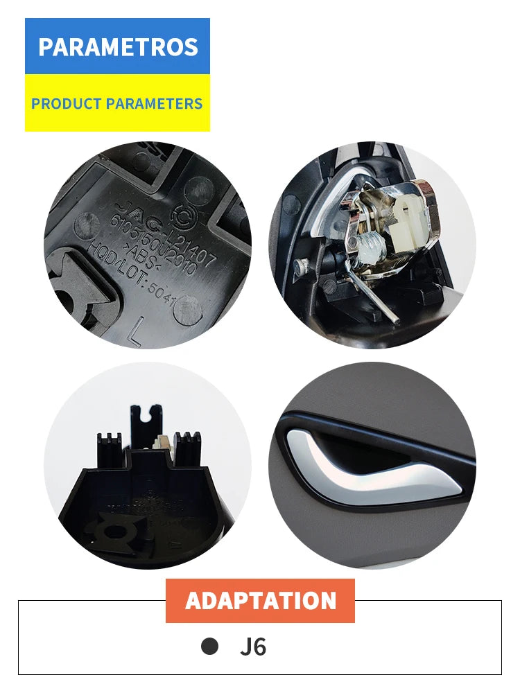 Car Interior Door Handle Open Door Control Left Right Front Rear for JAC J6 6105150U2010 6105160U2010 Spare Parts
