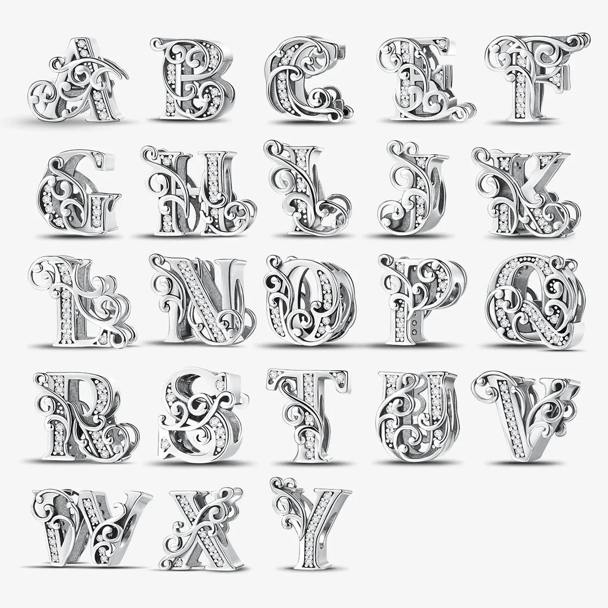 925 Sterling Silver English Letter Charms Beads Fit Original Pan DIY Bracelets Making Gift Of High Quality Fine Jewelry