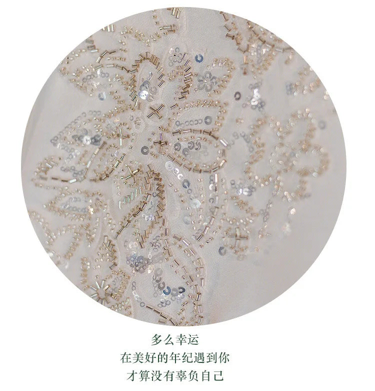 Wedding Dress Long Sleeve Heavy Industry 2023 New Bride V-Neck Satin High Quality Palace Main Wedding Dress French Wedding Dress