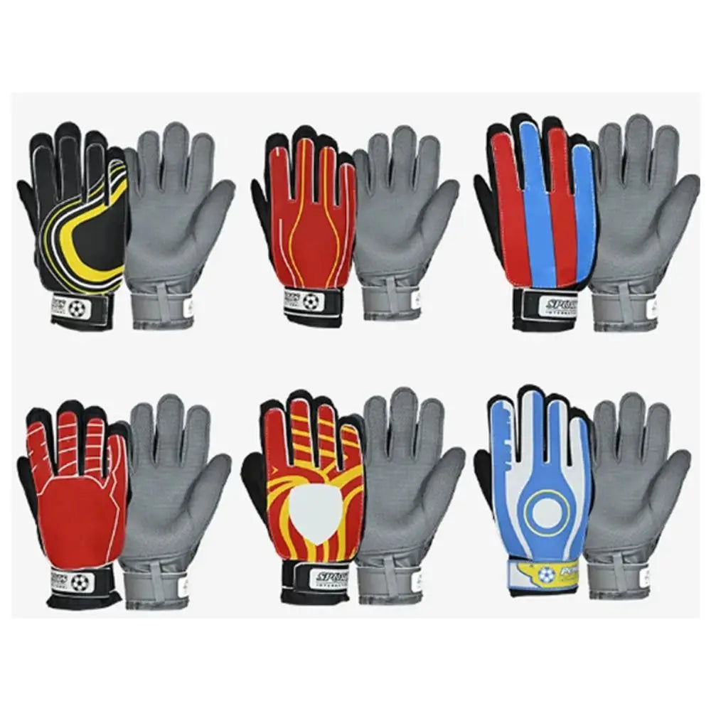 Professional Goalkeeper Gloves Team Logo Child Kids Football Soccer Goalie Gloves Non-slip Thicken Latex Glove Finger Save Guard