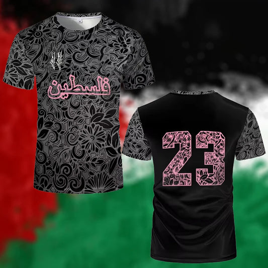 Palestine Football Jersey T Shirts Adult & Kids New Summer Digital Print Soccer Uniforms Casual Sports Palestinian Flag Gym Tops