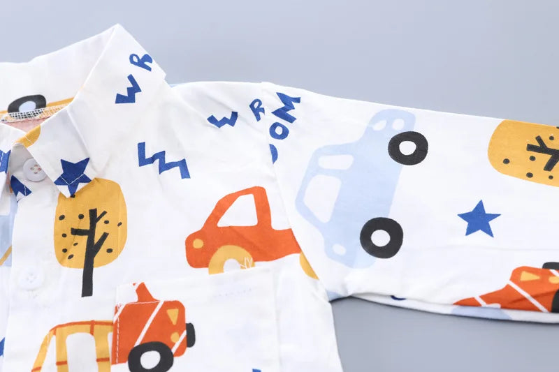 New Spring Autumn Baby Boys Clothes Suit Children Fashion Shirt Pants 2Pcs/Sets Toddler Casual Cartoon Costume Kids Tracksuits