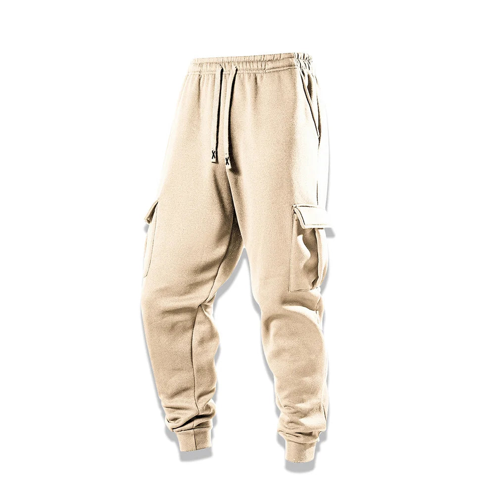 Spring/Autumn Men's Casual Cargo Pants Streetwear Outdoor Comfortable Elastic Waist Drawstring Joggers Hiking Sports Pants