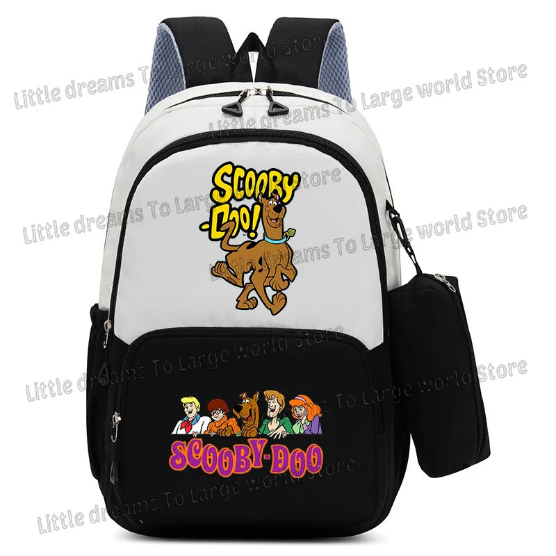 Scooby Doo Schoolbag Large Capacity Casual Bookbag with Pencil Bag Student Sport Travel Cartoon Dog Backpack Back To School Gift