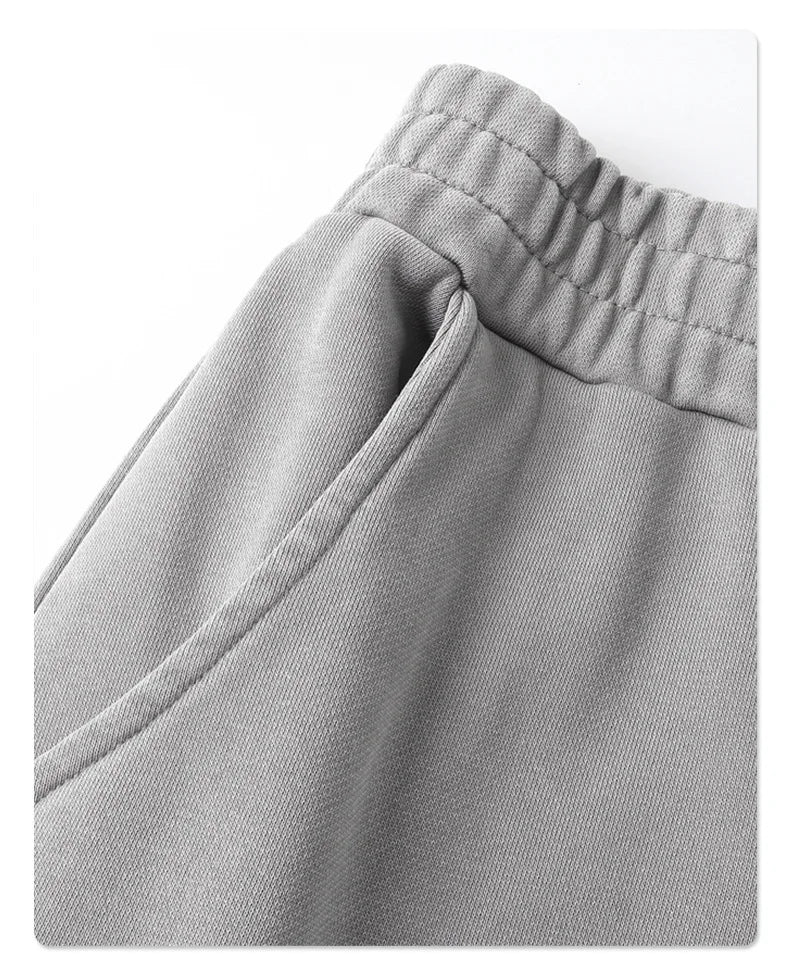 2025 Autumn/Winter Acid Wash Sweat Pants Athletic Joggers Hip Hop Raw Edges Cut Crush Distressed Frayed Wide Leg Sweatpants