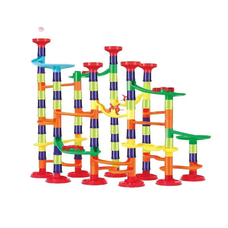 Marble Run Race Track Building Blocks Kids DIY Maze Ball Roll Toy Marble Run Race Coaster Set Marble Slide Pipes  Puzzle Toys