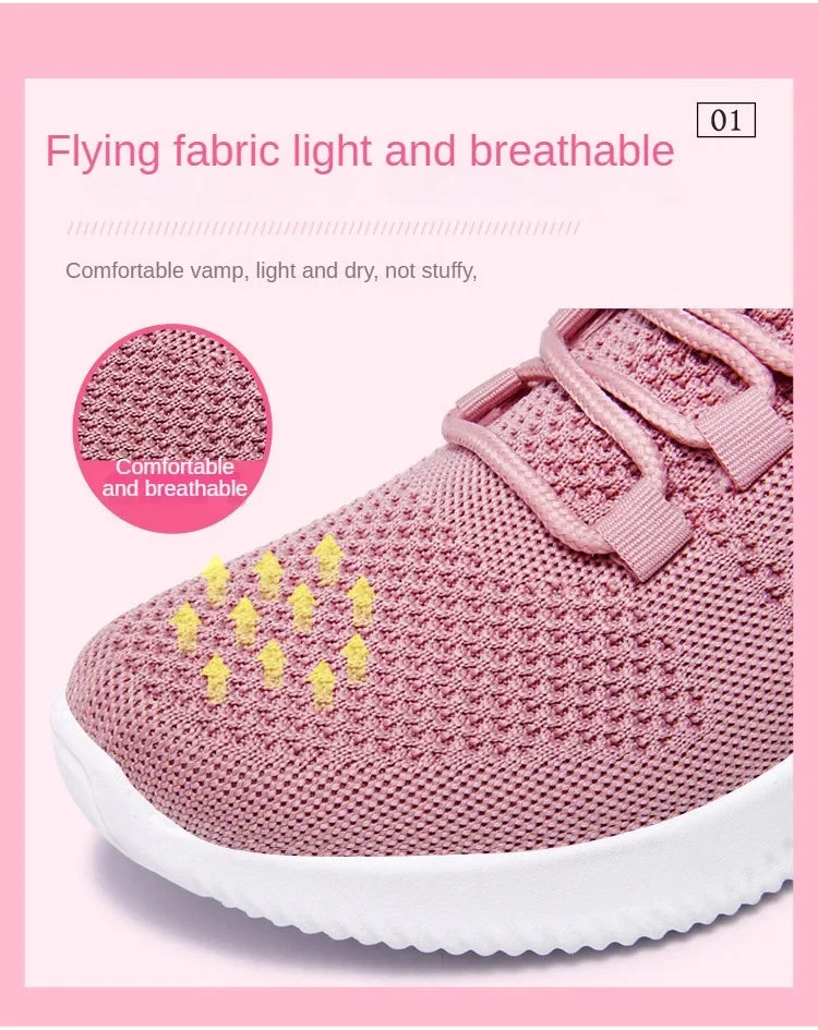 Women Casual Shoes Fashion Breathable Walking Mesh Flat Shoes Sneakers Women 2026 Gym Vulcanized Shoes Purple Female Footwear