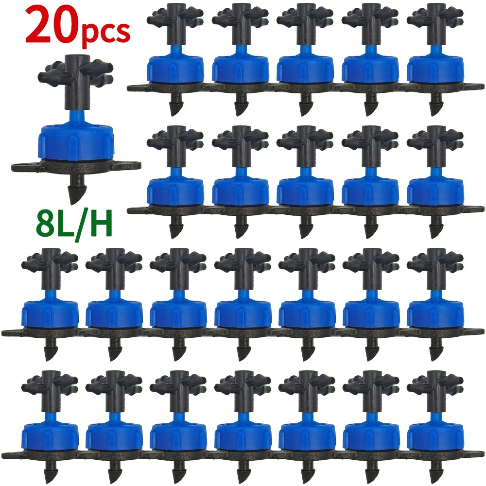 Irrigation 2L/4L/8L Steady flow dripper with 4-way cross Connector Agriculture Drip water irrigation Drip arrow connector 20Sets