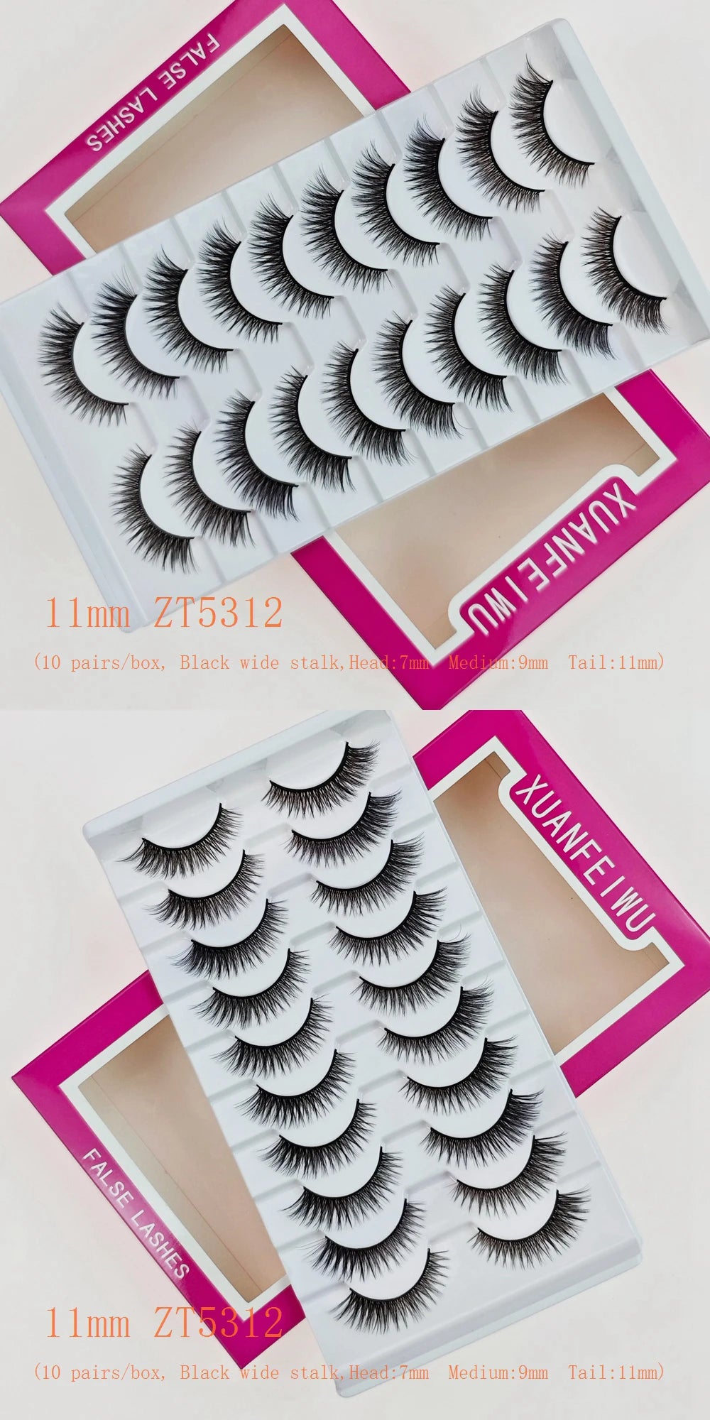 Xuanfeiwu Natural Short Style No-Makeup Look Sparse Full-Strip Ultra-Natural Realistic One-Piece Natural-Looking False Eyelashes DIY Self-Application Beginner Light Makeup Eyelashes