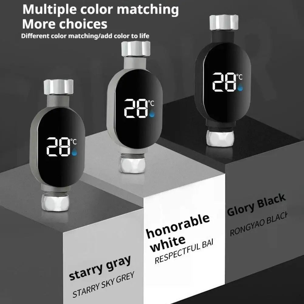 Shower Water Thermometer LED Digital Display&Intelligent Touch Activation 0℃~99℃ Bath Thermostat For Home Bathroom Measurement