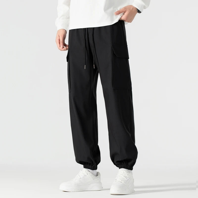 Tactical Pants Men's Casual Pants Spring Autumn Drawstring Windproof Slim Pants Waterproof Work Pants Men's Casual Pants