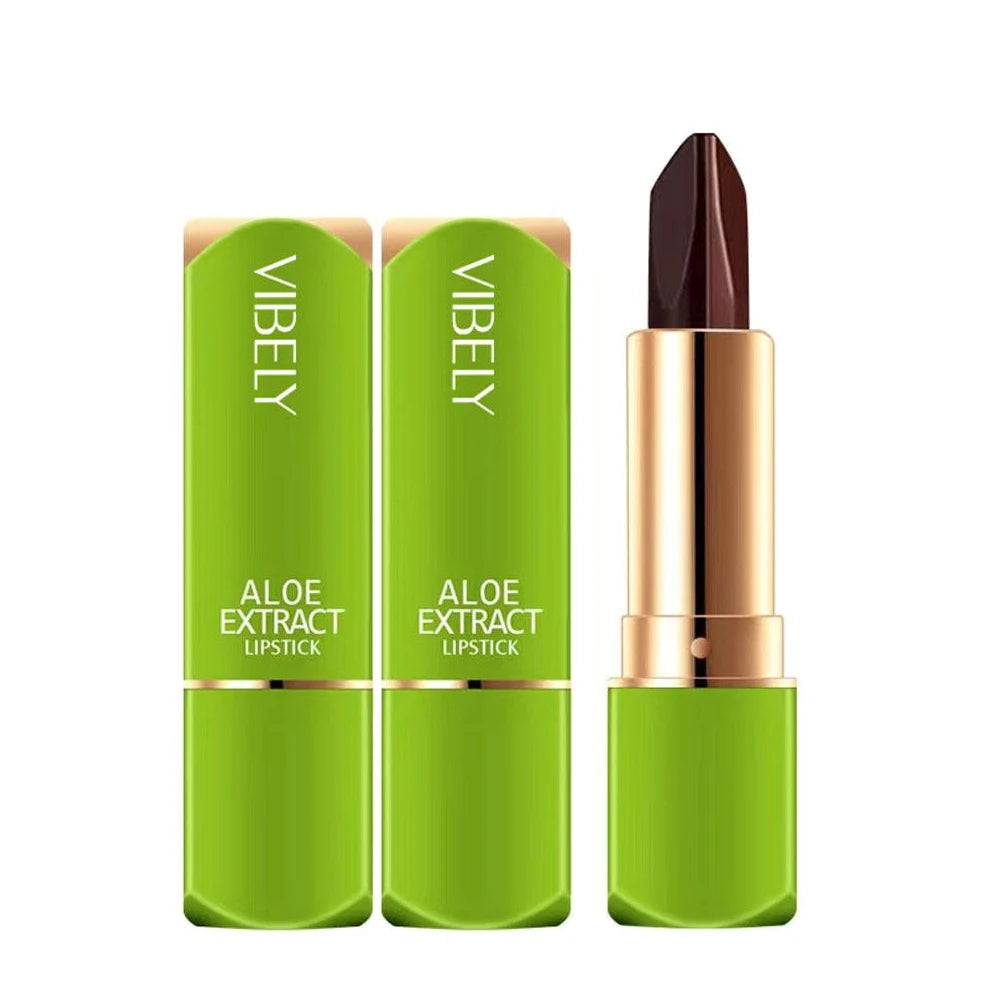 Aloe Vera Lip Balm Stick 3 Color Long Lasting Nourishing Lipstick, Temperature Changing Color Lip Gloss for Daily Makeup