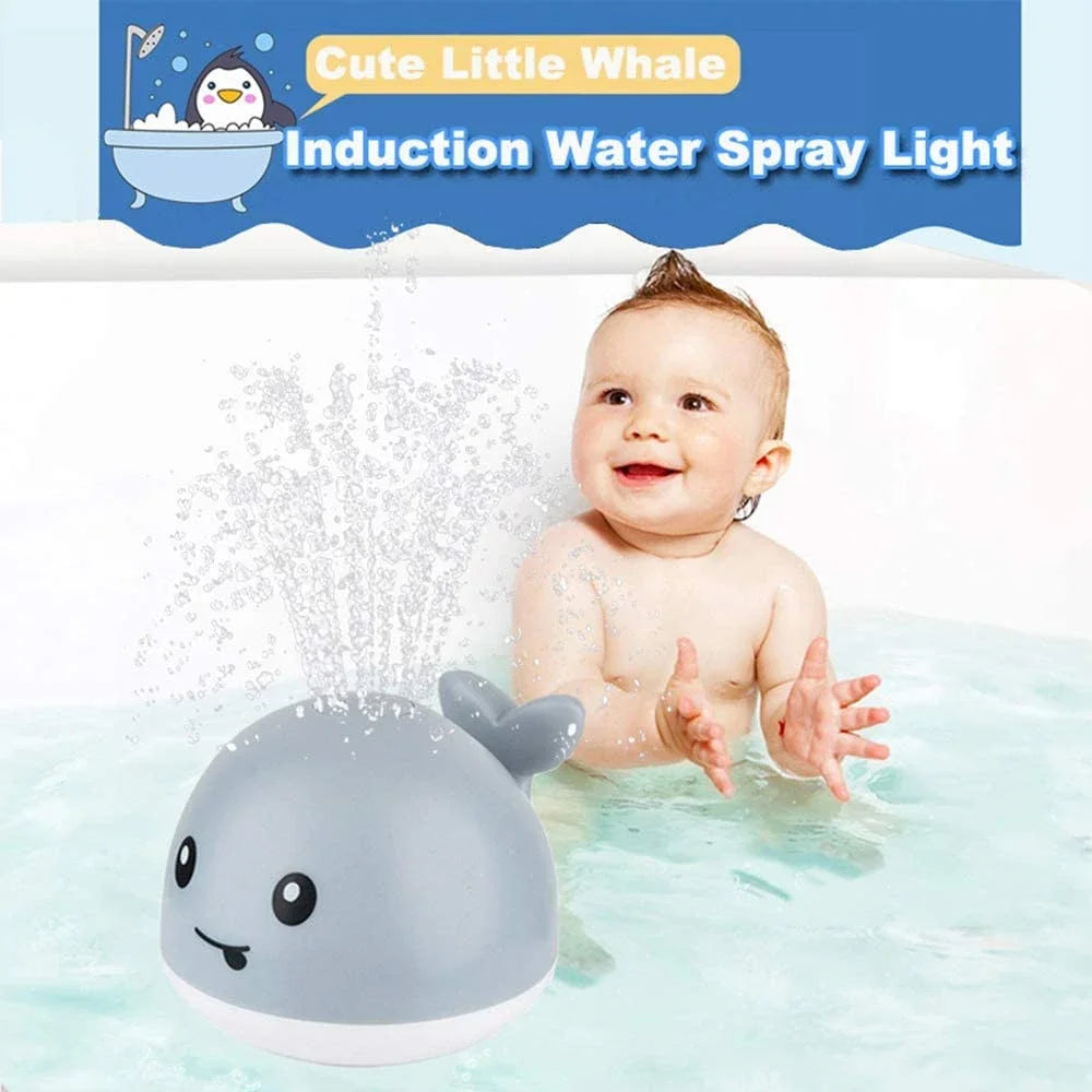 Waterproof Baby Bath Toys Whale Automatic Bathroom Toy Sprinkler Glowing LED Light toy,kids Infant Swim Pool Bathroom Toys Gifts