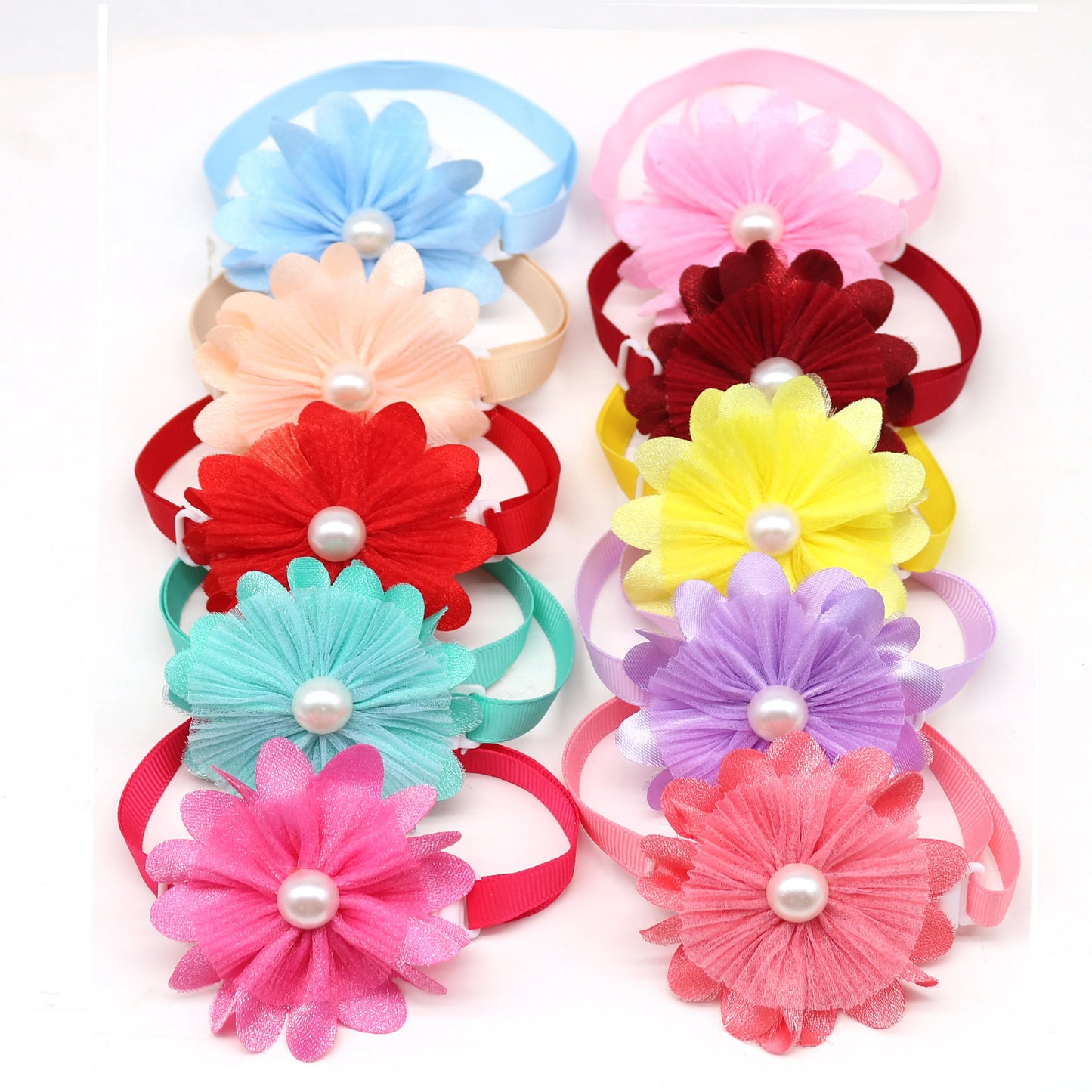 50/100pcs Dog Bowtie Spring Pearl Bowties/Collar For Dogs Samll Dog Cat Bow Tie Neckties For Dogs Pets Grooming Accessories